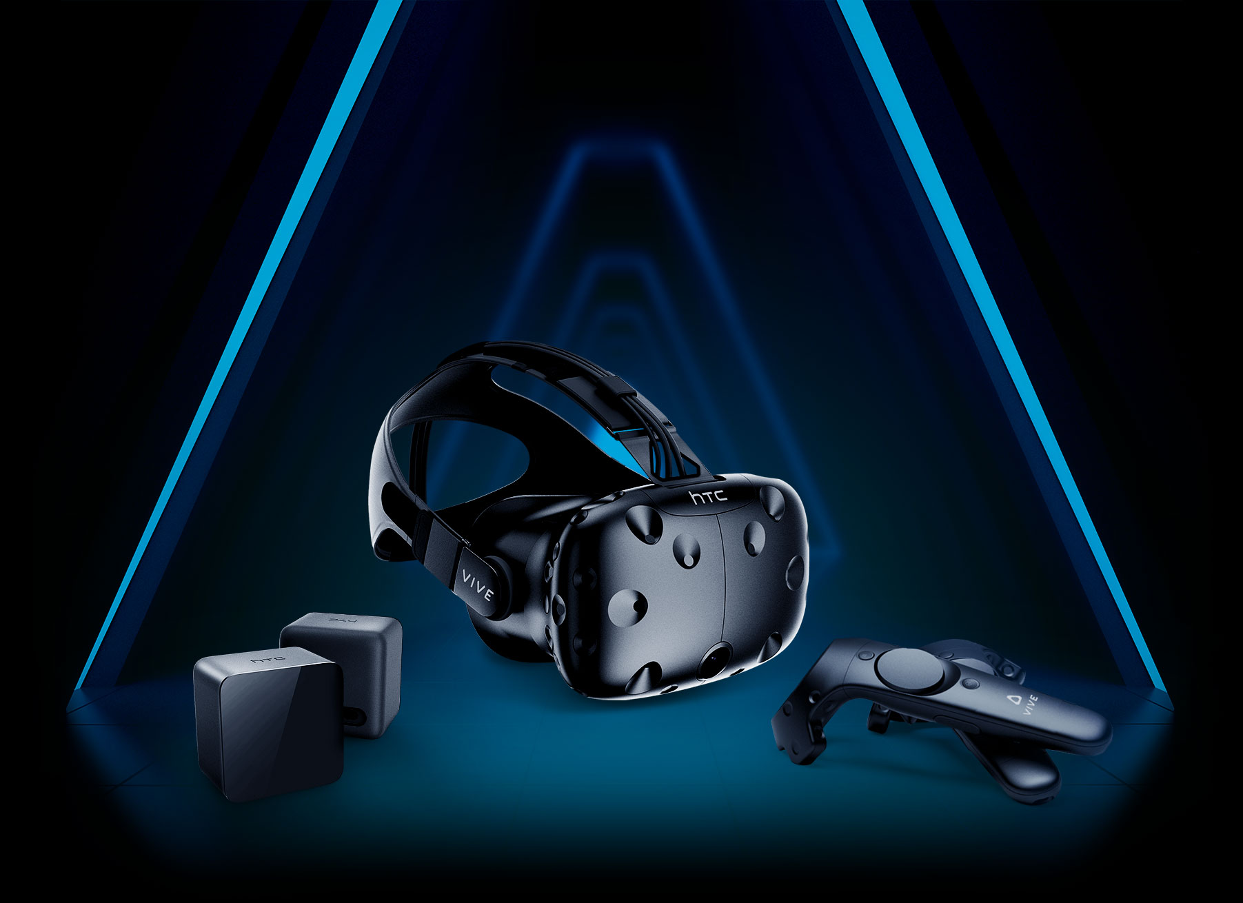 VIVE Headset, Base Stations, and Controllers