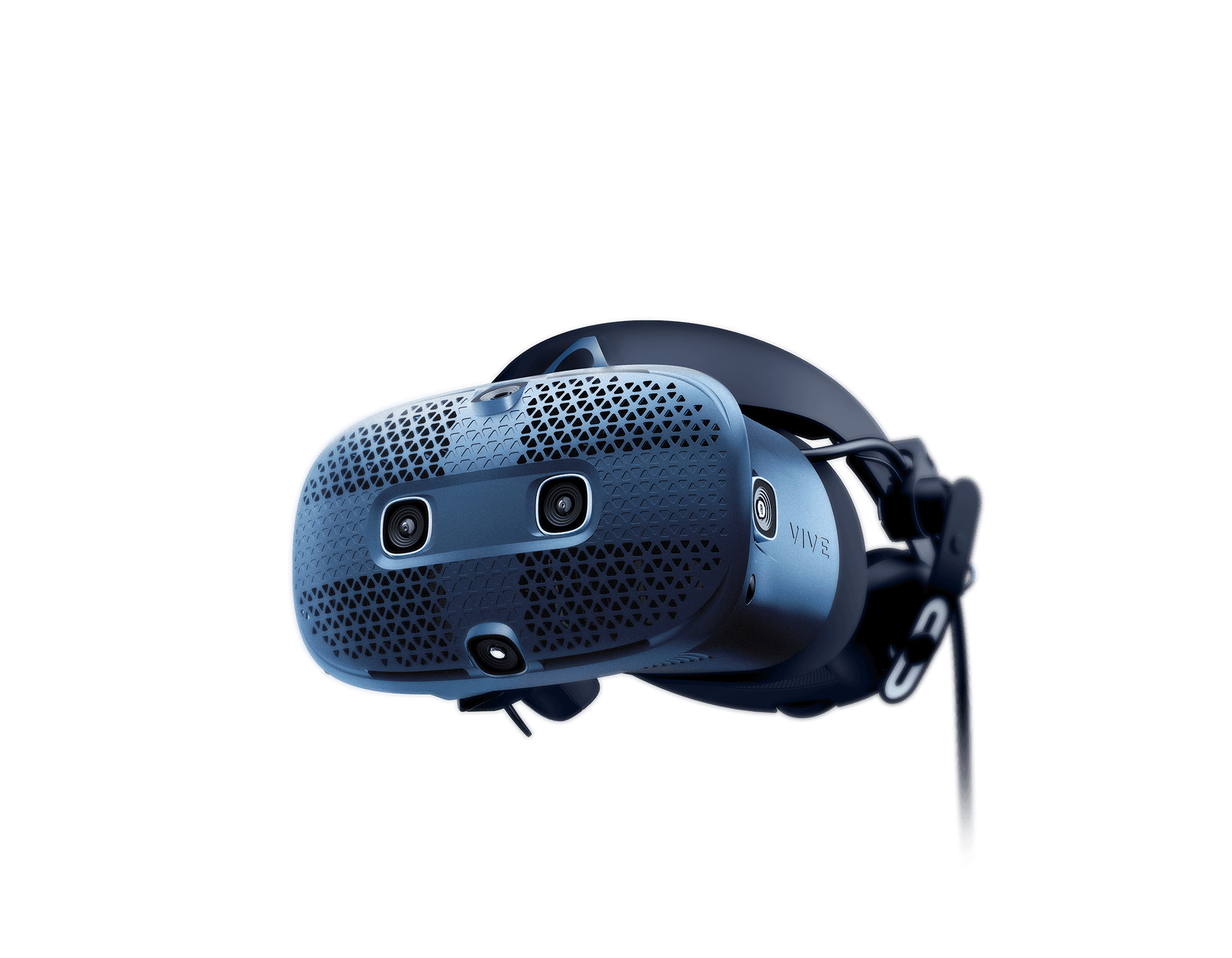 VR-шлем VIVE Cosmos с подсвеченным встроенным трекингом.